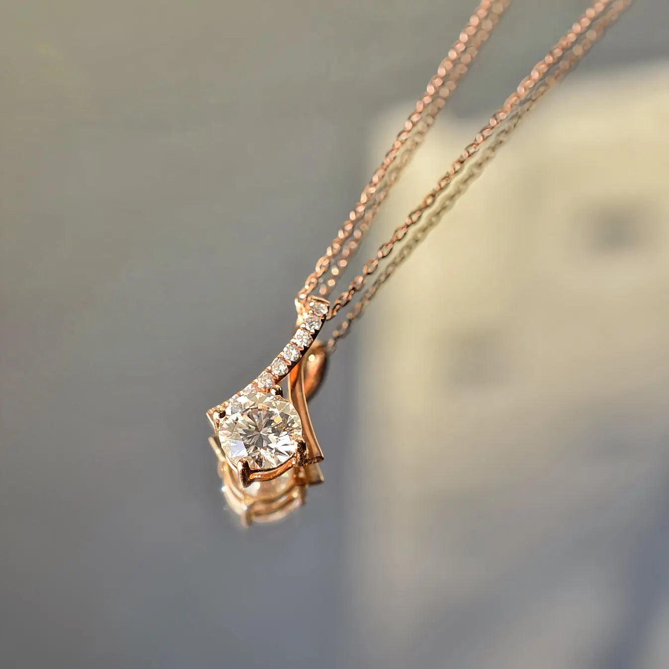 Collier Polaire - Diamant de laboratoire - 1,03 carat - Rond -Or rose diamelys