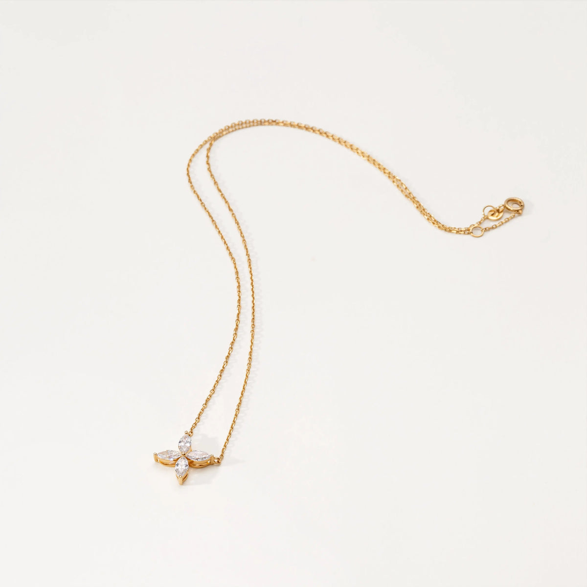 Collier Fleur -  Diamant de laboratoire - Or jaune 14K diamelys