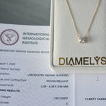 Collier Alya – Diamant de laboratoire -1 carat - Rond - Or jaune 18K diamelys