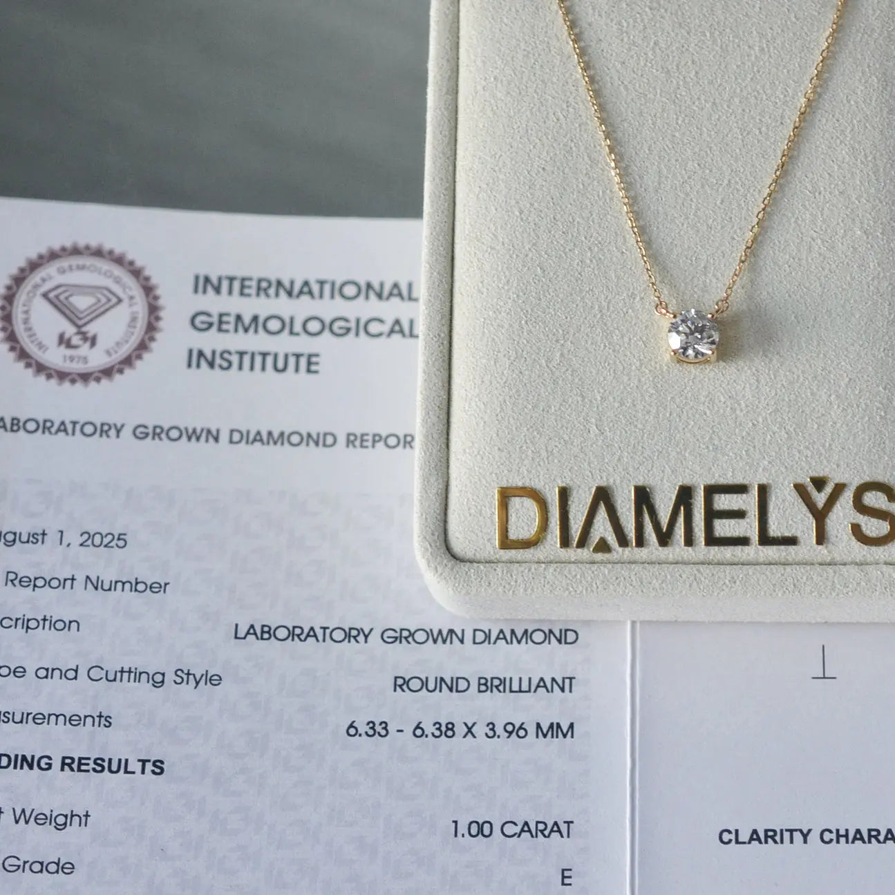 Collier Alya – Diamant de laboratoire -1 carat - Rond - Or jaune 18K diamelys