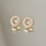 Boucles d'oreilles Elise - Diamant de laboratoire - Rond 0,5 carat (2 X) - Halo modulable - Or jaune 18K Diamelys