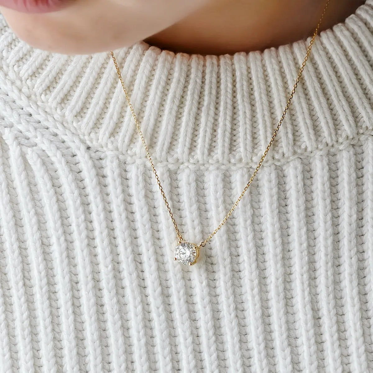 Collier Alya – Diamant de laboratoire - 2,04 carats - Rond - Or jaune 18K diamelys