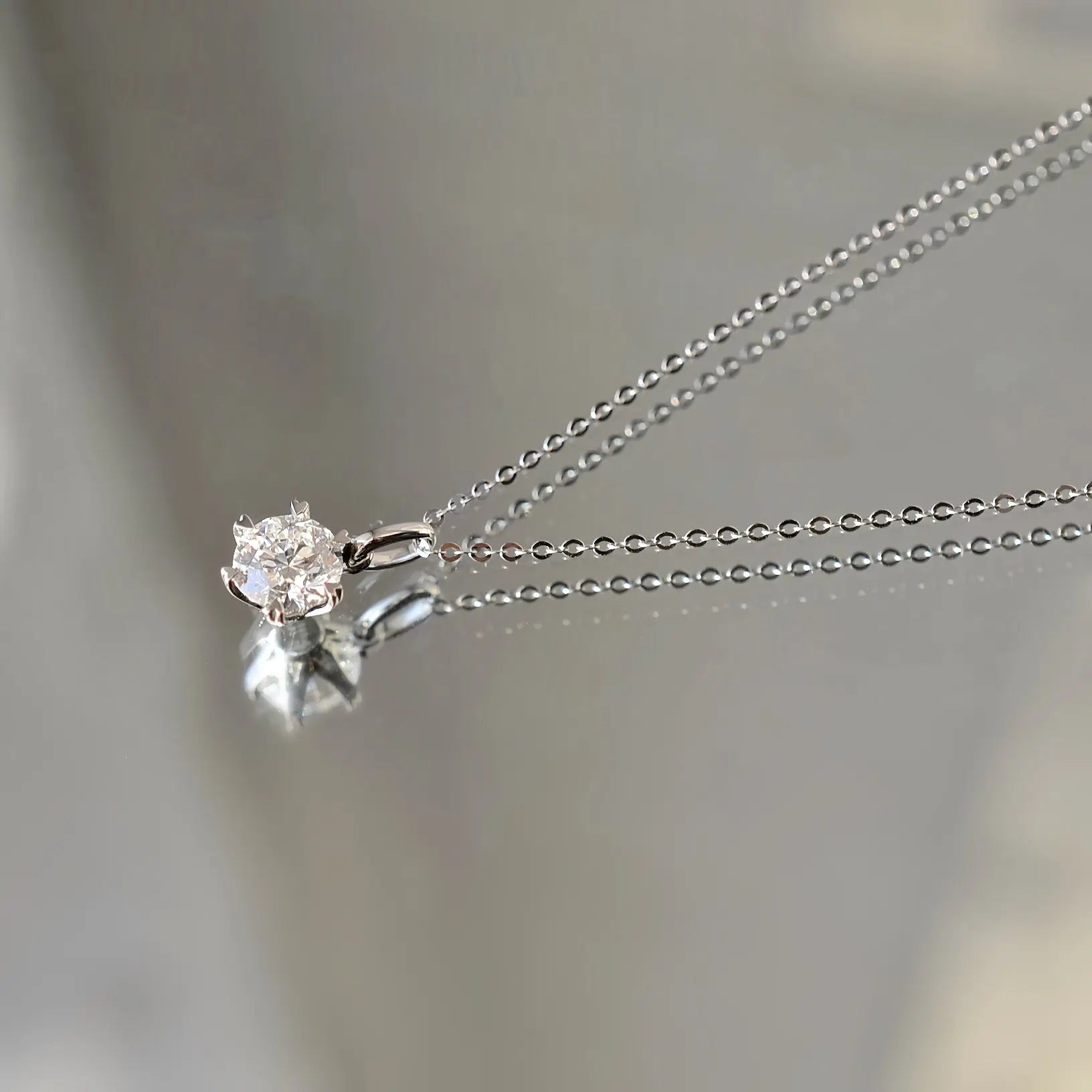 Collier Vega – Diamant de laboratoire - 1,01 carats - Rond - Or blanc 14K diamelys