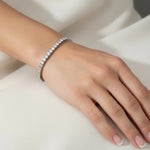 Bracelet tennis Gala 10 mm – Diamant de laboratoire - total 6 carats - Rond – Or blanc 14K diamelys