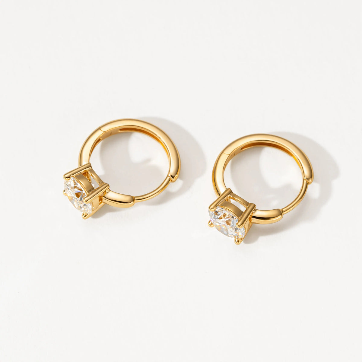 Boucles d’oreilles Melinda - Diamant de laboratoire - 1 carat (2 X) -Rond - Or jaune 18K diamelys