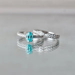 Bague de fiançailles Étoile Bleue-  Diamant de laboratoire 1,43 carats - Ovale Or blanc 18K- taille 52 diamelys