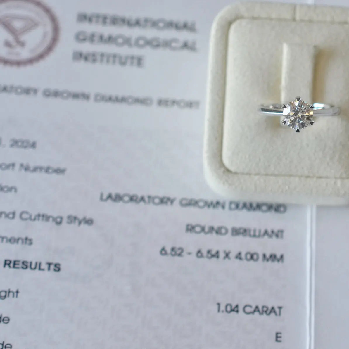 Bague de fiançailles Vega - Diamant de laboratoire - 1,04 carats - Rond - Or blanc 18K - taille 52 diamelys