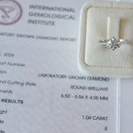 Bague de fiançailles Vega - Diamant de laboratoire - 1,04 carats - Rond - Or blanc 18K - taille 52 diamelys