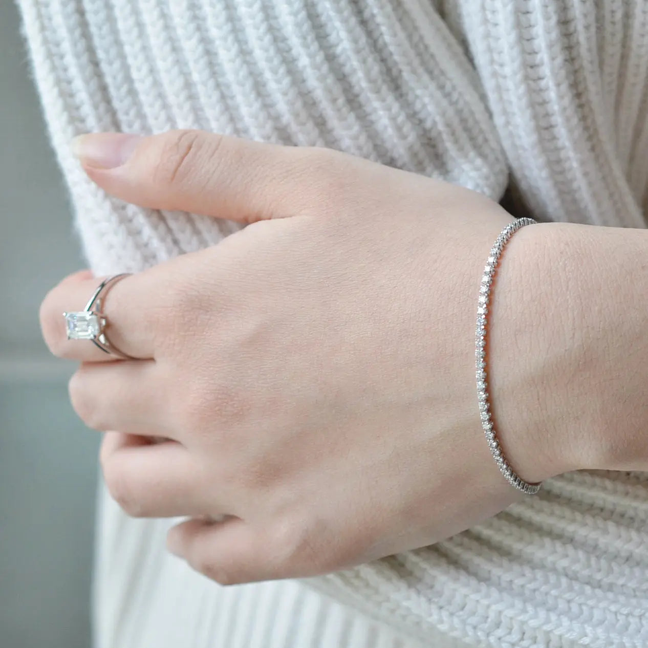 Bracelet tennis Gala 2 mm - Diamant de laboratoire - total 1,65 carats - Rond - Or blanc 18K diamelys