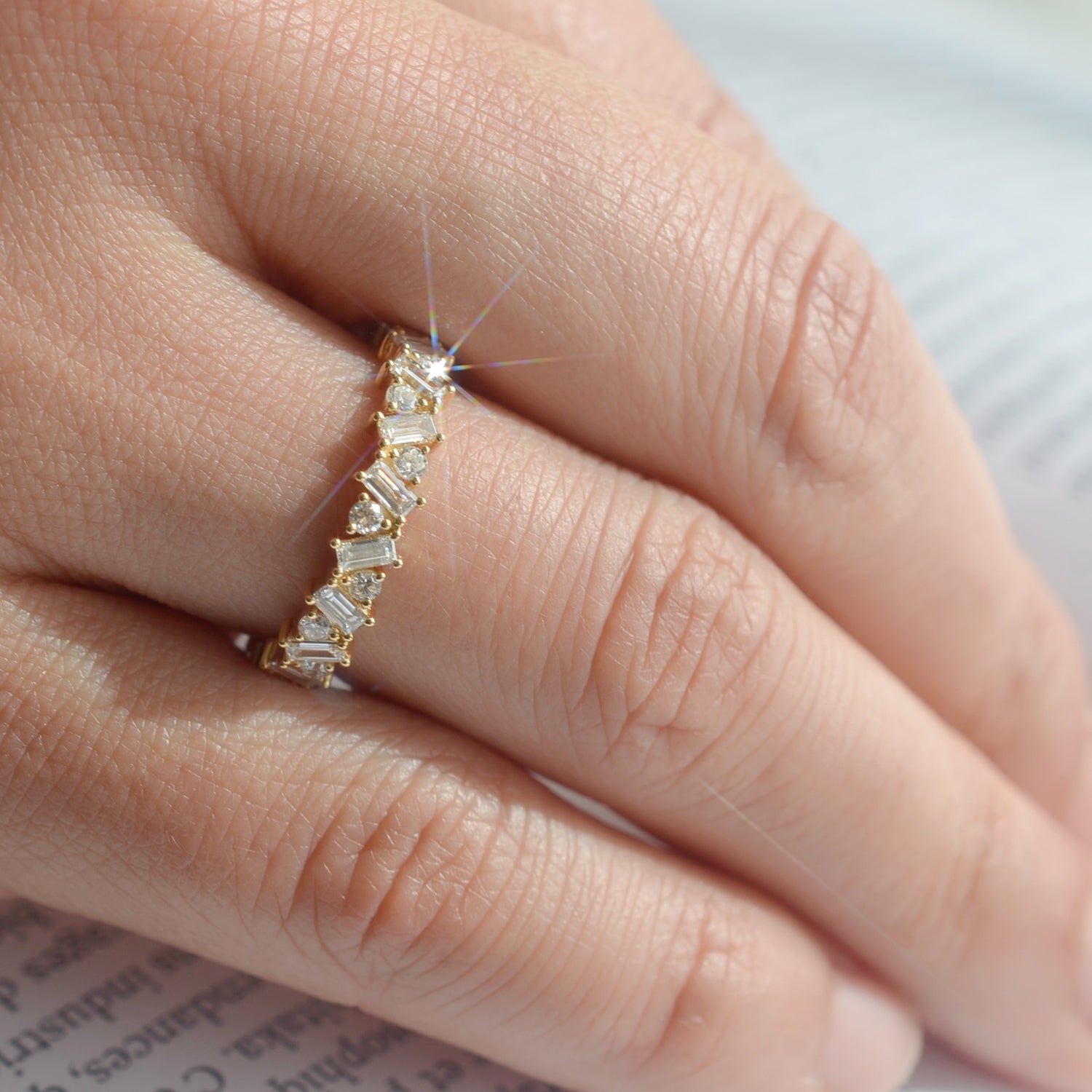 Alliance Harmonie - Diamants de laboratoire - Or jaune 18 carats -Rond 1.24 carats - taille 52