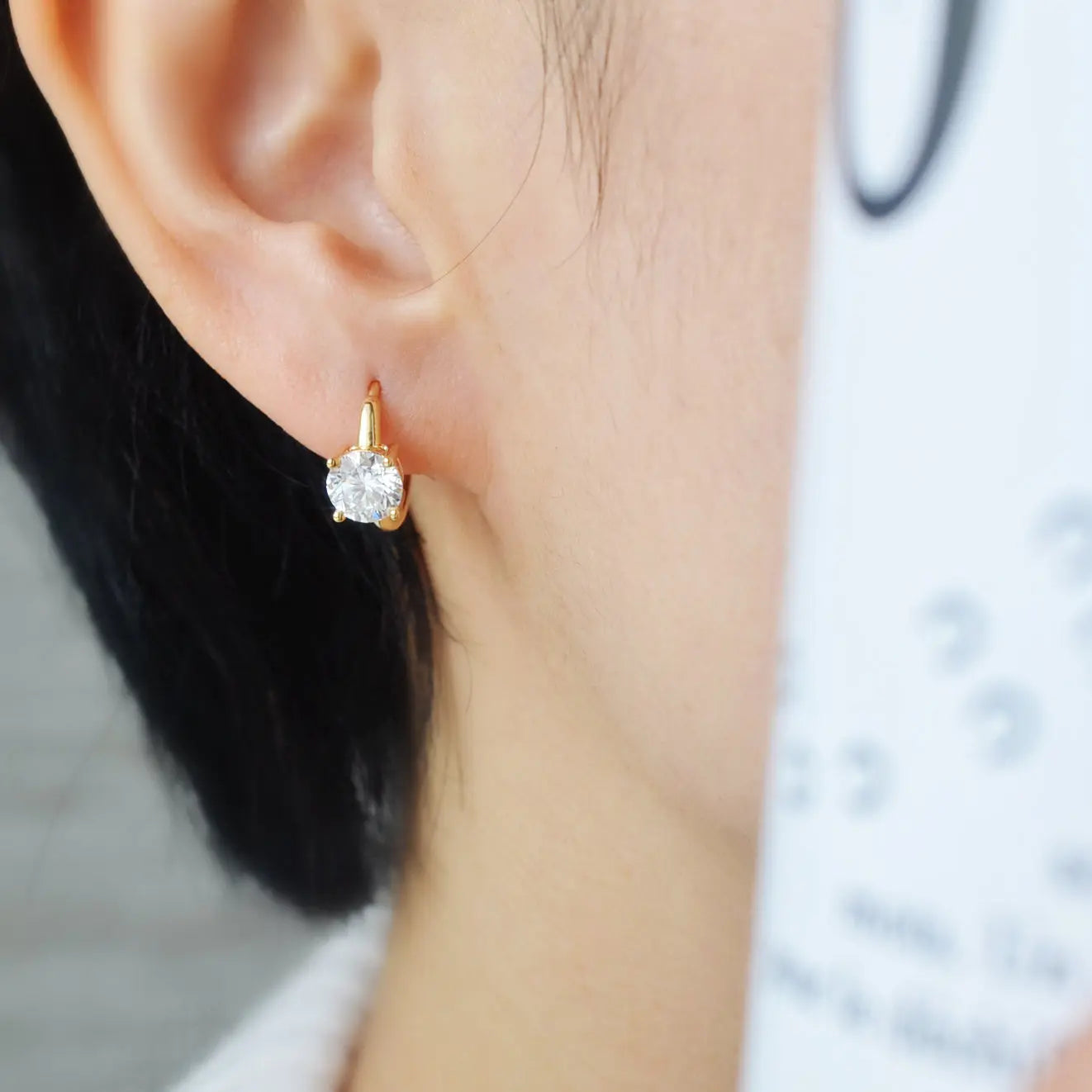 Boucles d’oreilles Melinda - Diamant de laboratoire - 1 carat (2 X) -Rond - Or jaune 18K diamelys