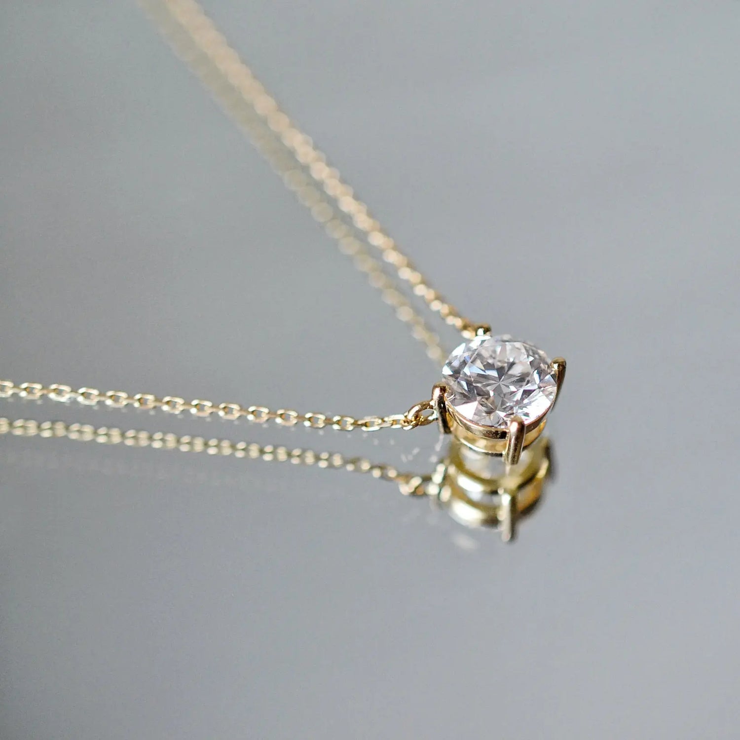 Collier Alya – Diamant de laboratoire - 1,5 carats - Rond - Or jaune 18K diamelys