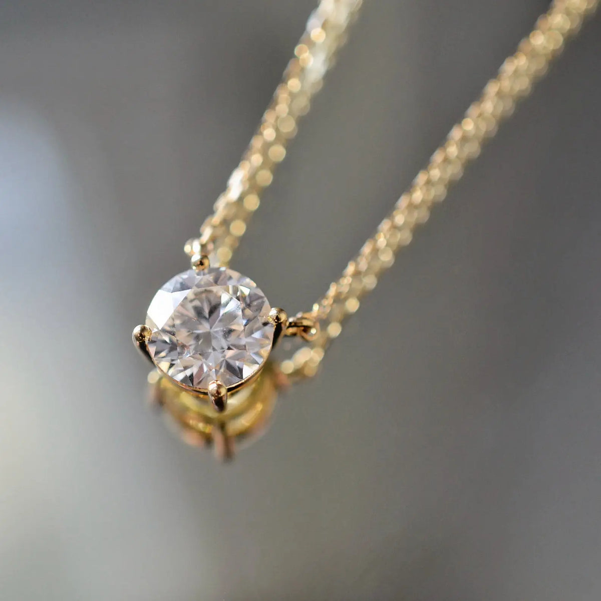 Collier Alya – Diamant de laboratoire -1 carat - Rond - Or jaune 18K diamelys