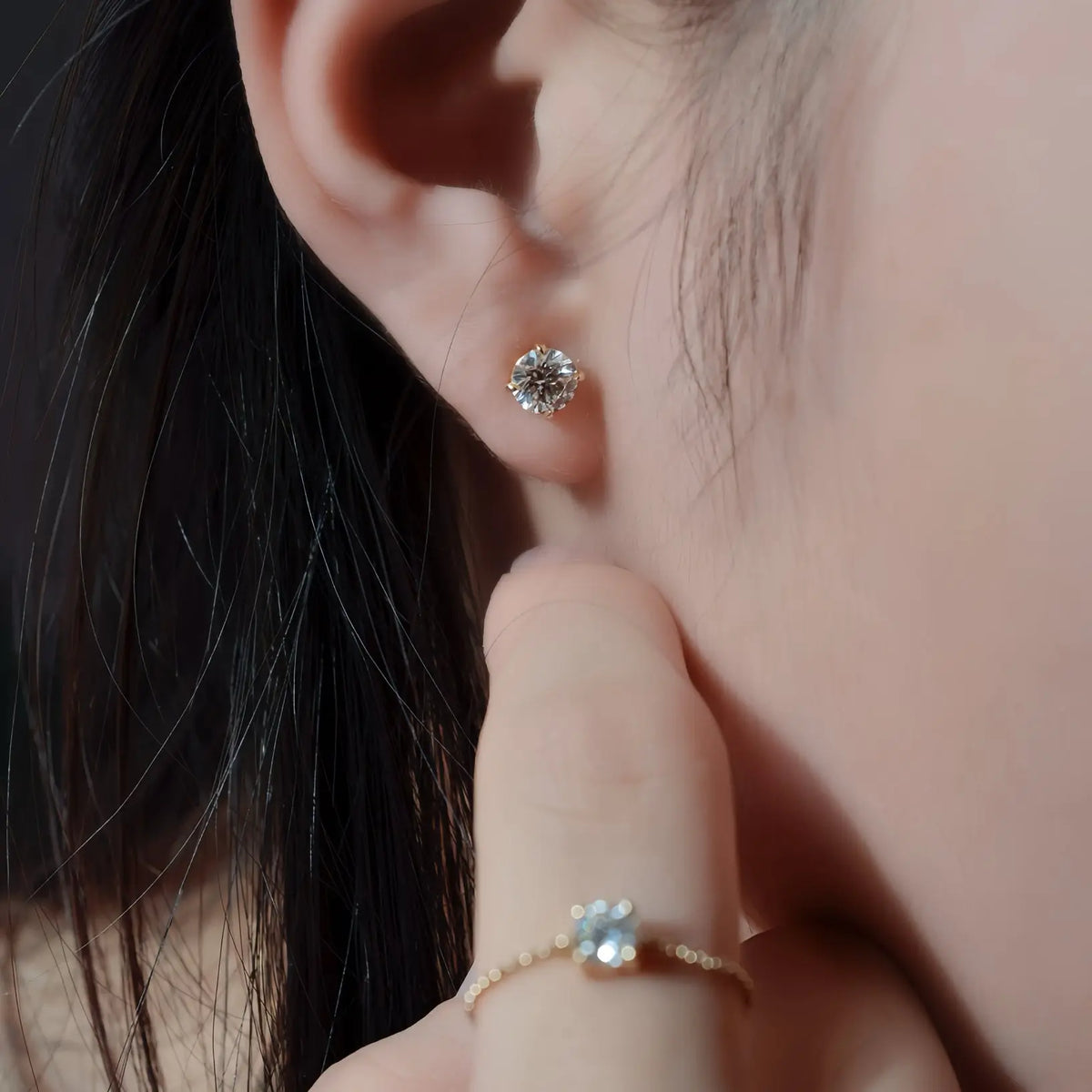 Boucles d’oreilles Alya - Or jaune 18 carats - Rond 0,5 carat (2 X) diamelys