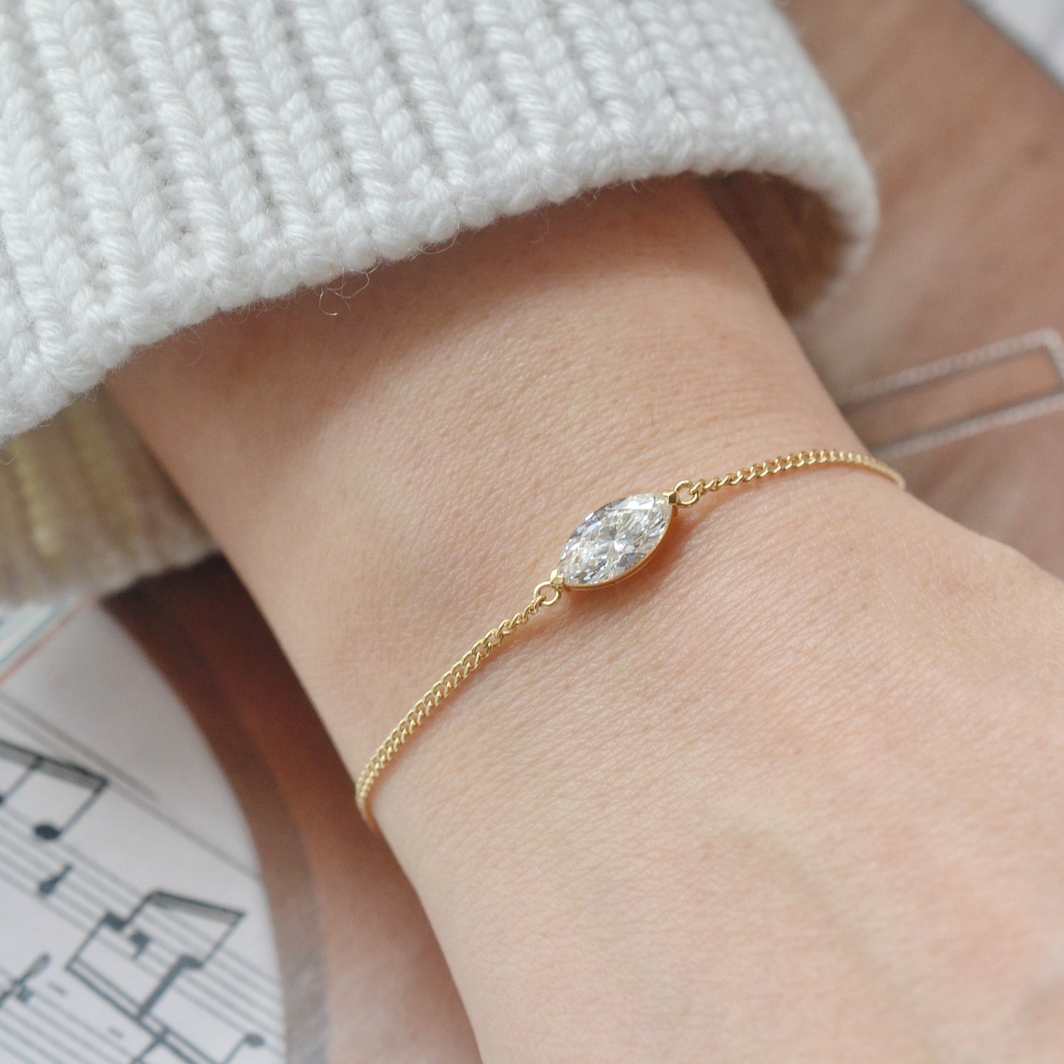 Bracelet Flair - Diamant de laboratoire - 1.01 carats - Marquise  - Or jaune 18K