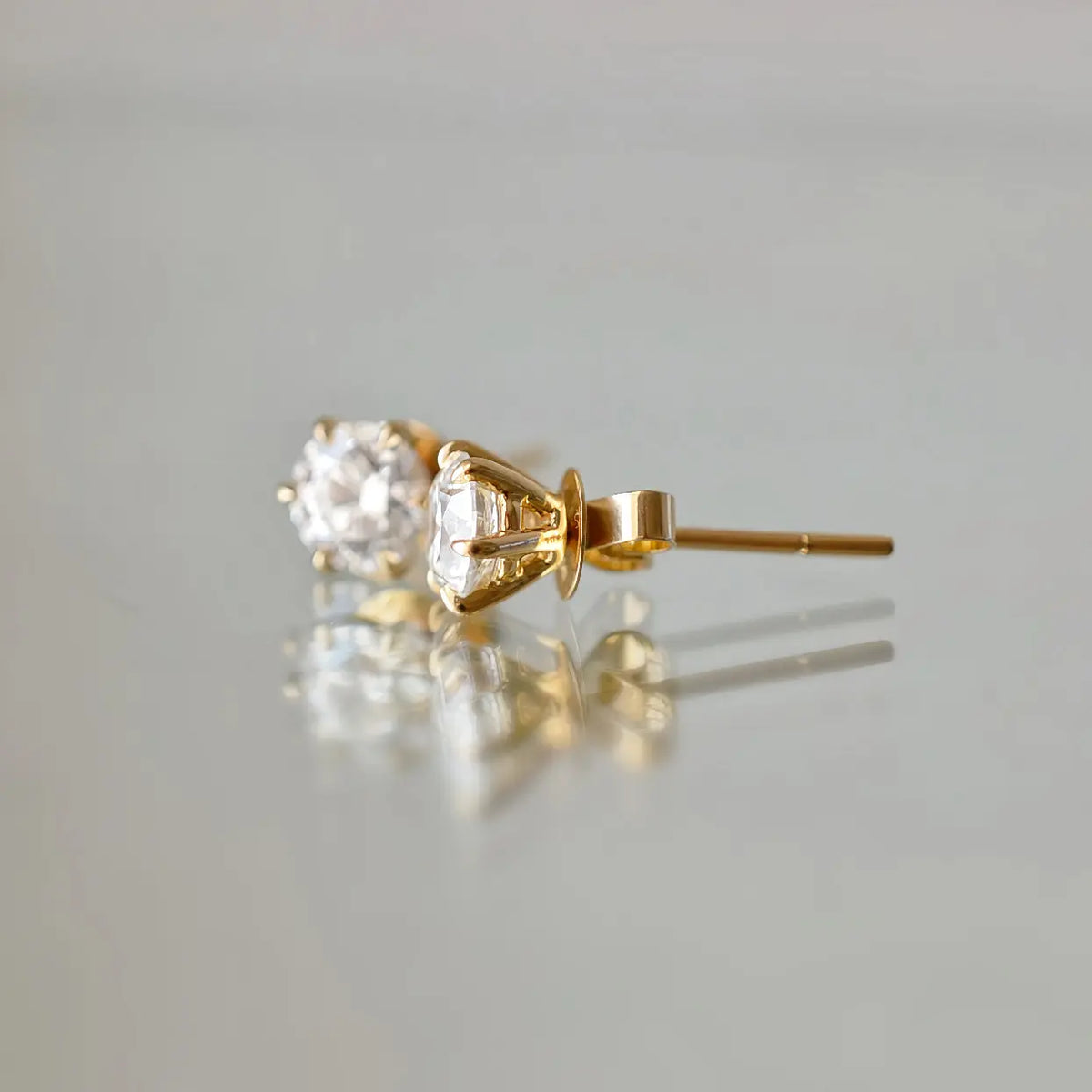 Boucles d'oreilles Elise - Diamant de laboratoire - Rond 0,5 carat (2 X) - Halo modulable - Or jaune 18K Diamelys