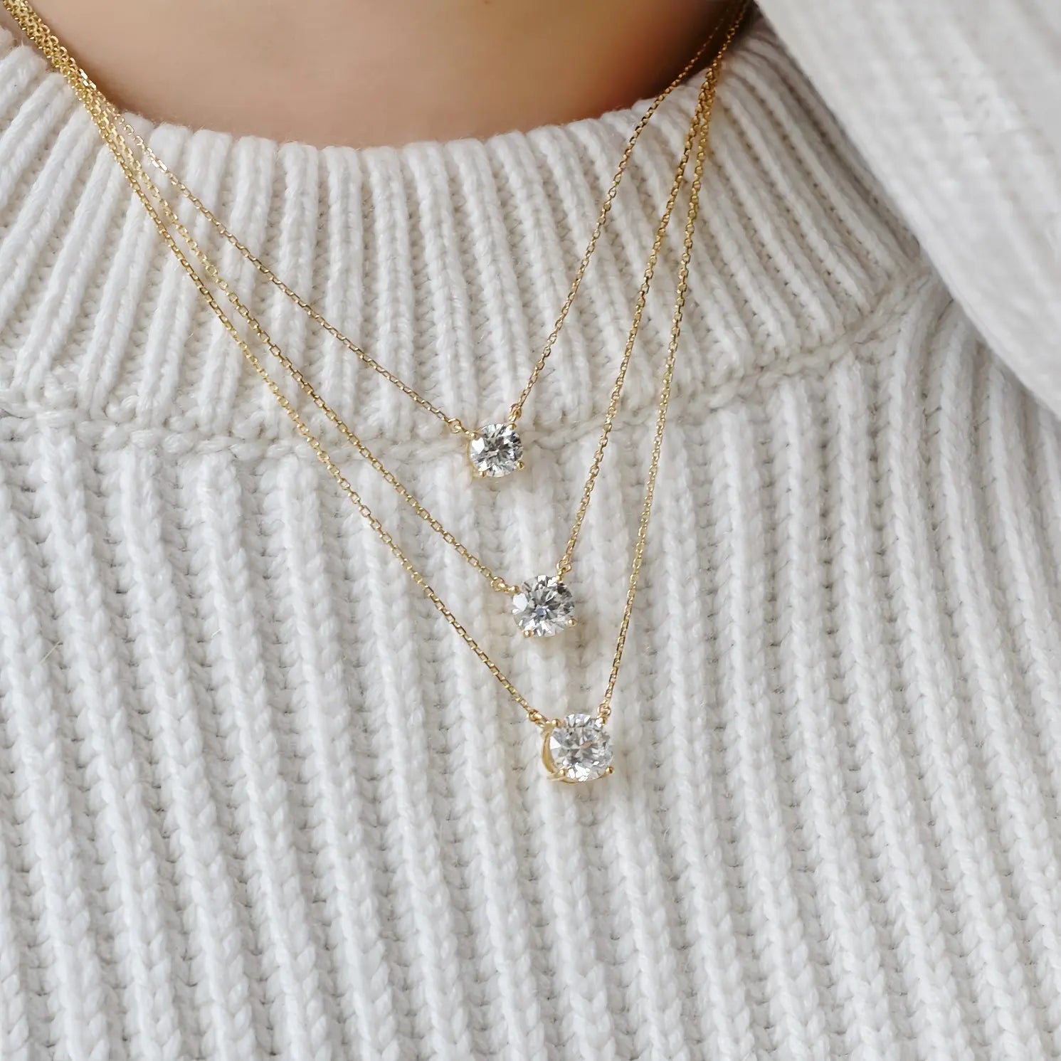 Collier Alya – Diamant de laboratoire - 1,5 carats - Rond - Or jaune 18K diamelys