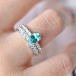 Bague de fiançailles Étoile Bleue-  Diamant de laboratoire 1,43 carats - Ovale Or blanc 18K- taille 52 diamelys