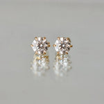 Boucles d'oreilles Elise - Diamant de laboratoire - Rond 0,5 carat (2 X) - Halo modulable - Or jaune 18K Diamelys