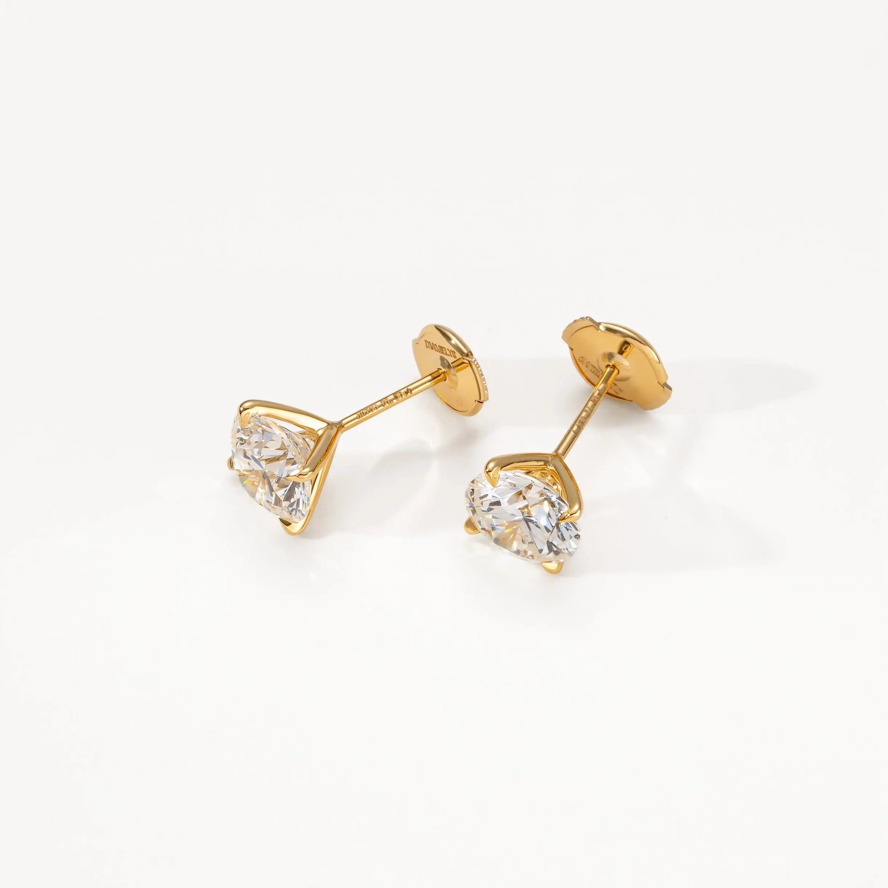 Boucles d’oreilles Alya - Or jaune 18 carats - Rond 0,5 carat (2 X) diamelys