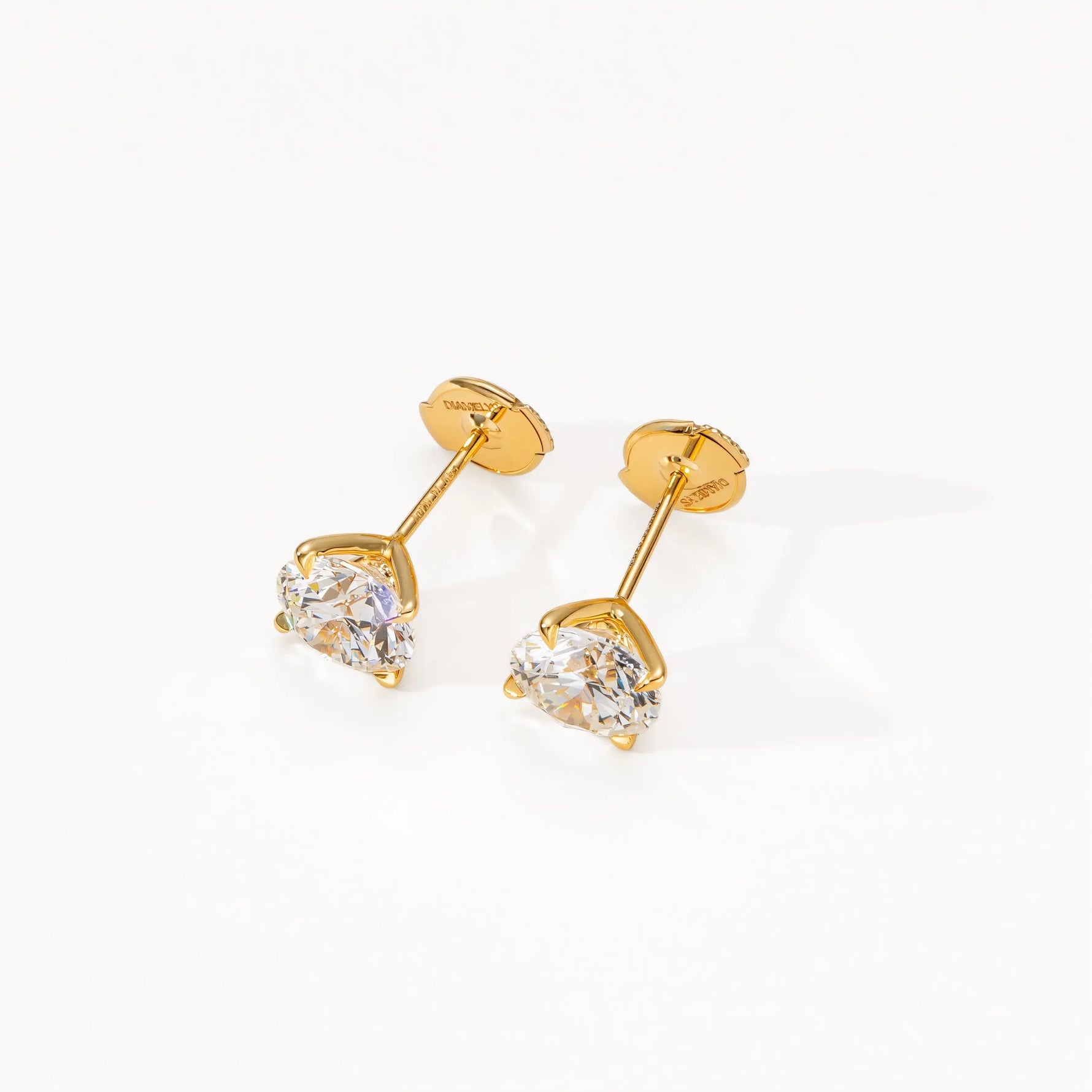 Boucles d’oreilles Alya - Or jaune 18 carats - Rond 0,5 carat (2 X) diamelys