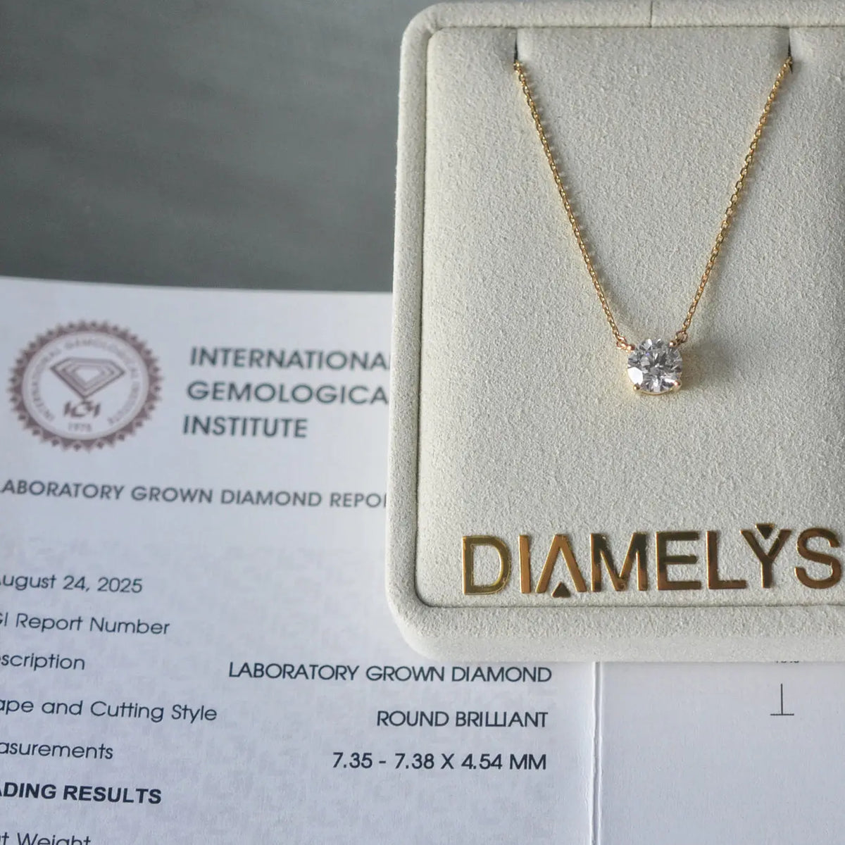 Collier Alya – Diamant de laboratoire - 1,5 carats - Rond - Or jaune 18K diamelys