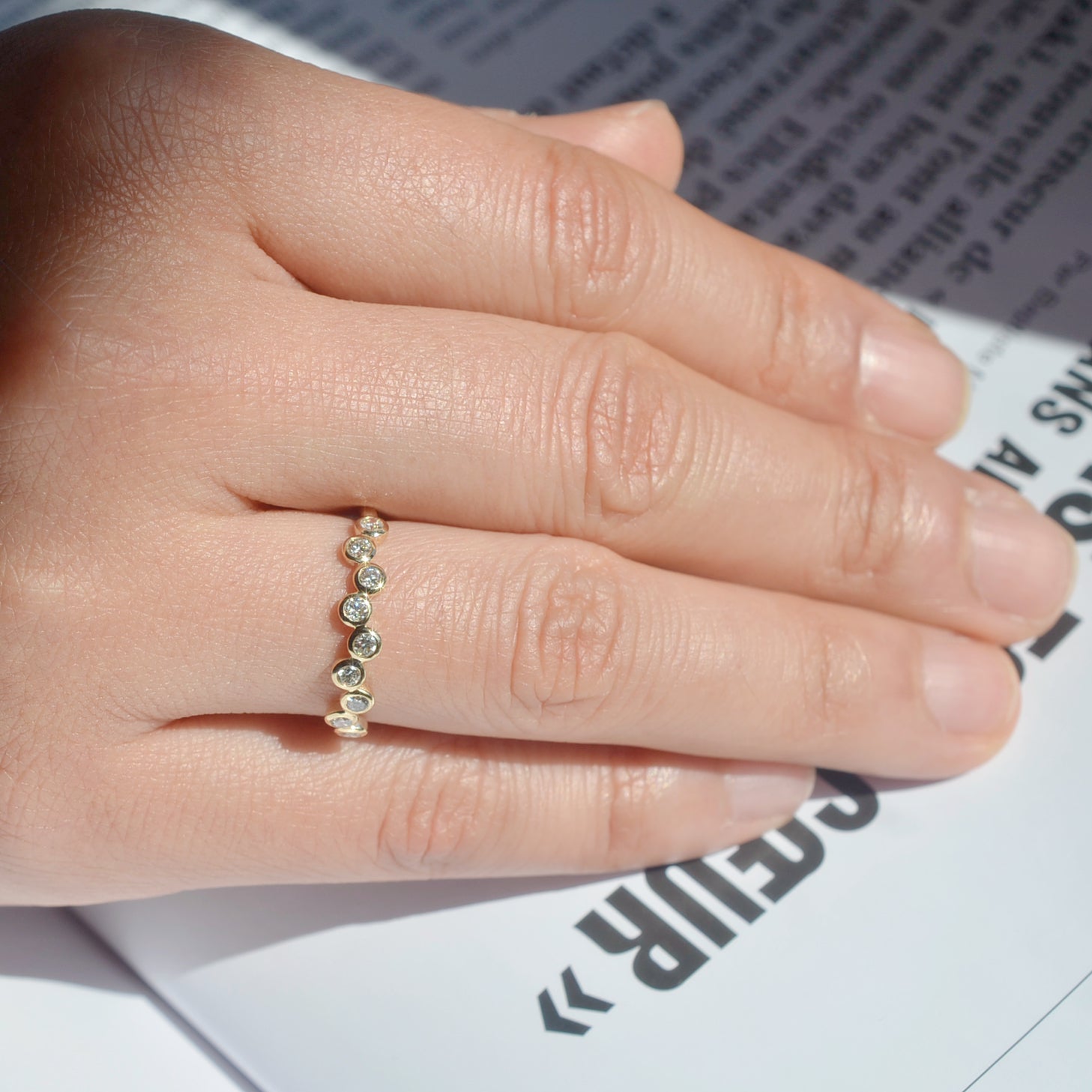 Alliance Lueur- Diamants de laboratoire - Or jaune 14 carats - Rond 0.32 carats - taille 52