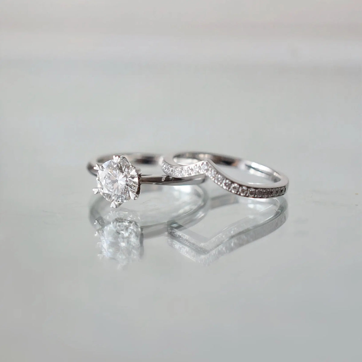 Bague de fiançailles Vega - Diamant de laboratoire - 1,04 carats - Rond - Or blanc 18K - taille 52 diamelys