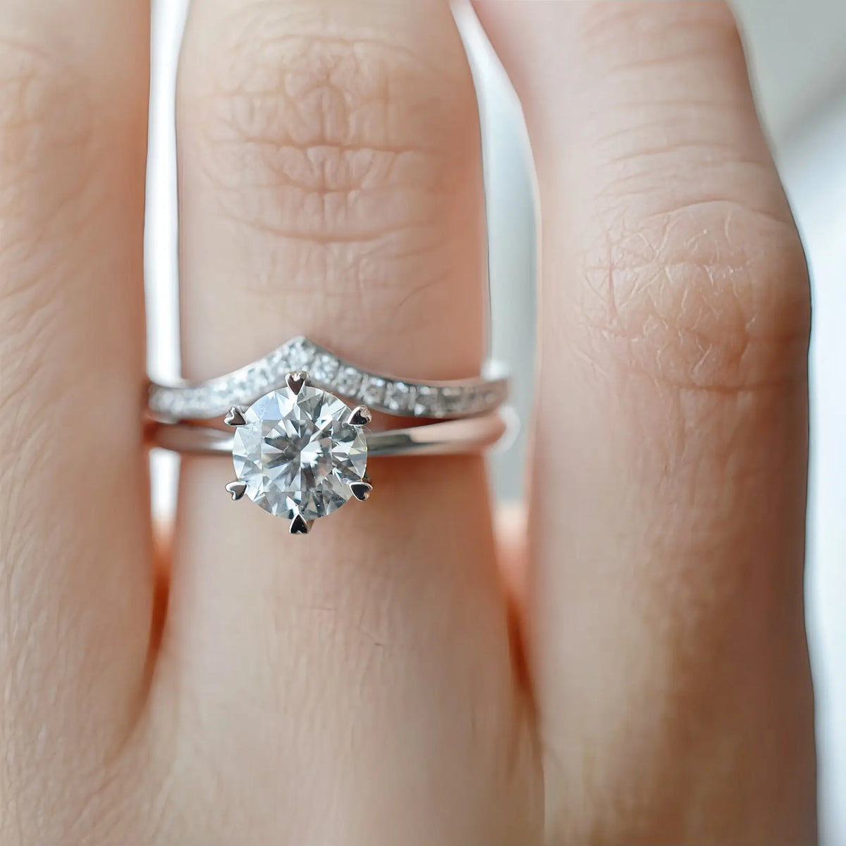 Bague de fiançailles Vega - Diamant de laboratoire - 1,04 carats - Rond - Or blanc 18K - taille 52 diamelys