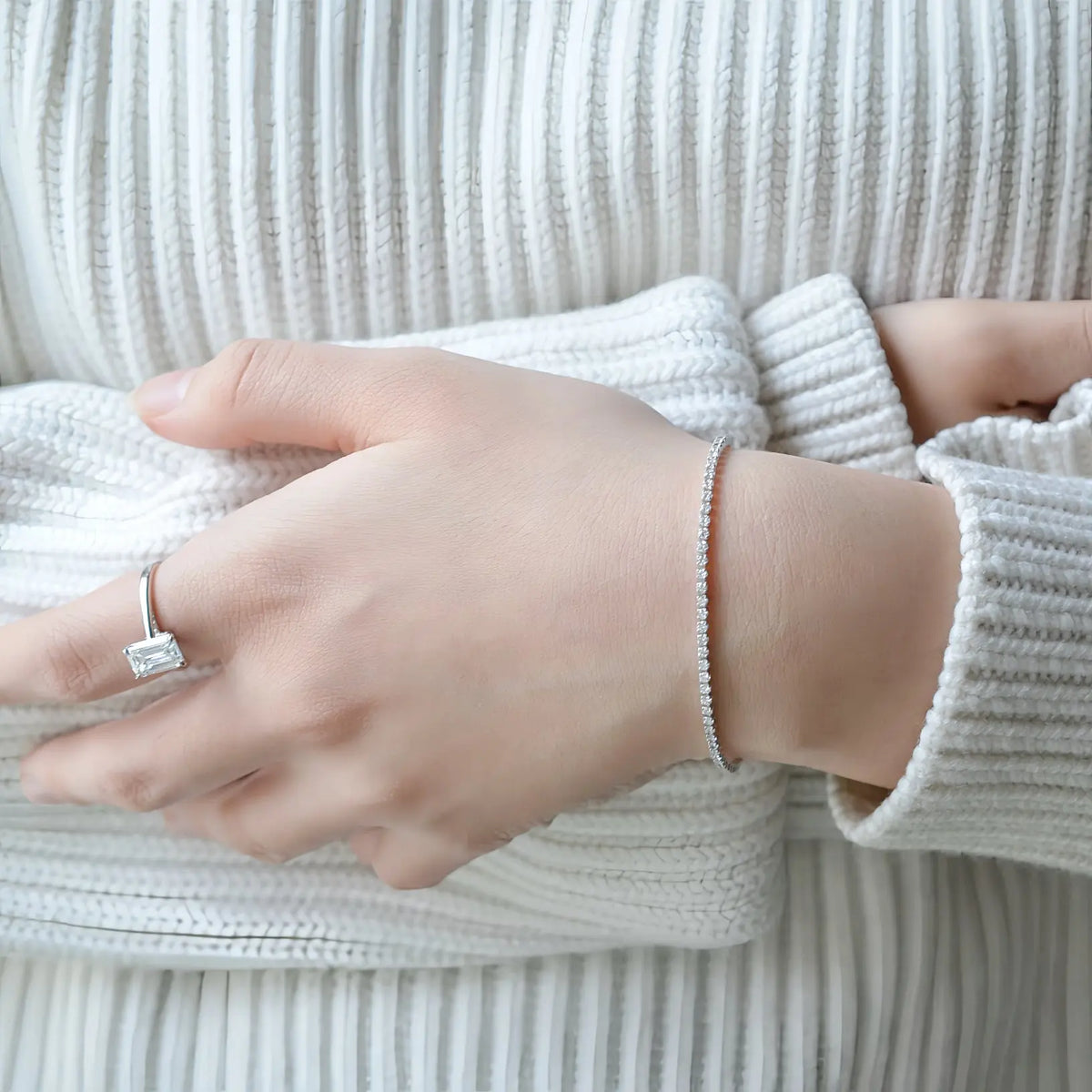 Bracelet tennis Gala 2 mm - Diamant de laboratoire - total 1,65 carats - Rond - Or blanc 18K diamelys