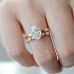 Bague de fiançailles Solea - Diamant de laboratoire - 2,42 carats - Ovale - Or jeune 18K- taille 52 diamelys