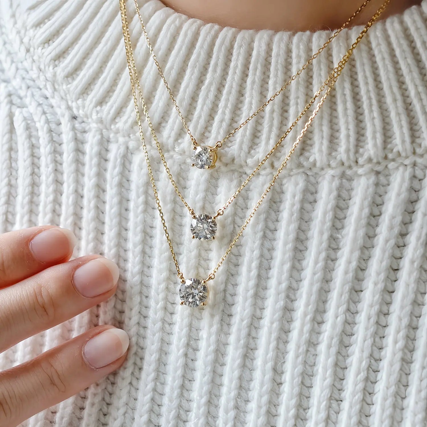 Collier Alya – Diamant de laboratoire -1 carat - Rond - Or jaune 18K diamelys