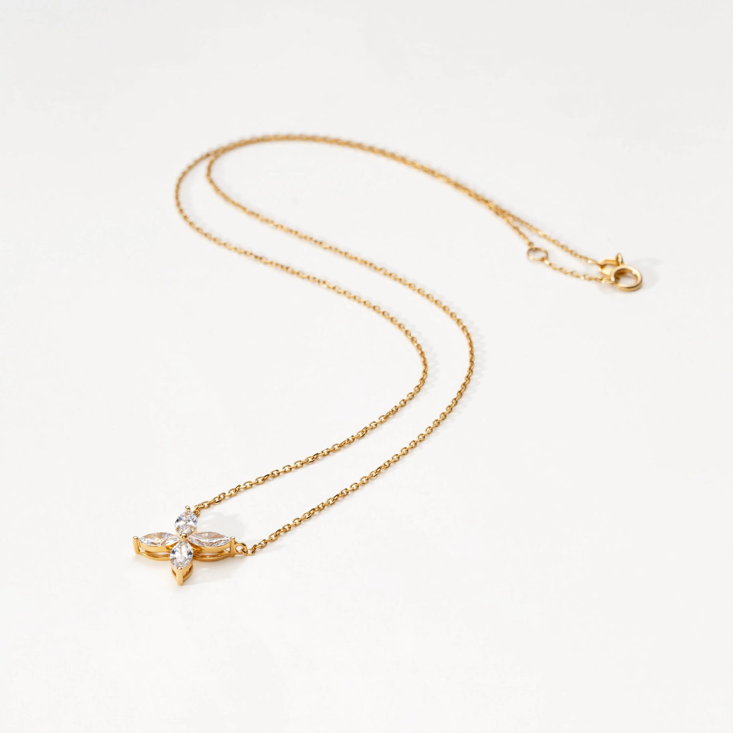 Collier Fleur -  Diamant de laboratoire - Or jaune 14K diamelys