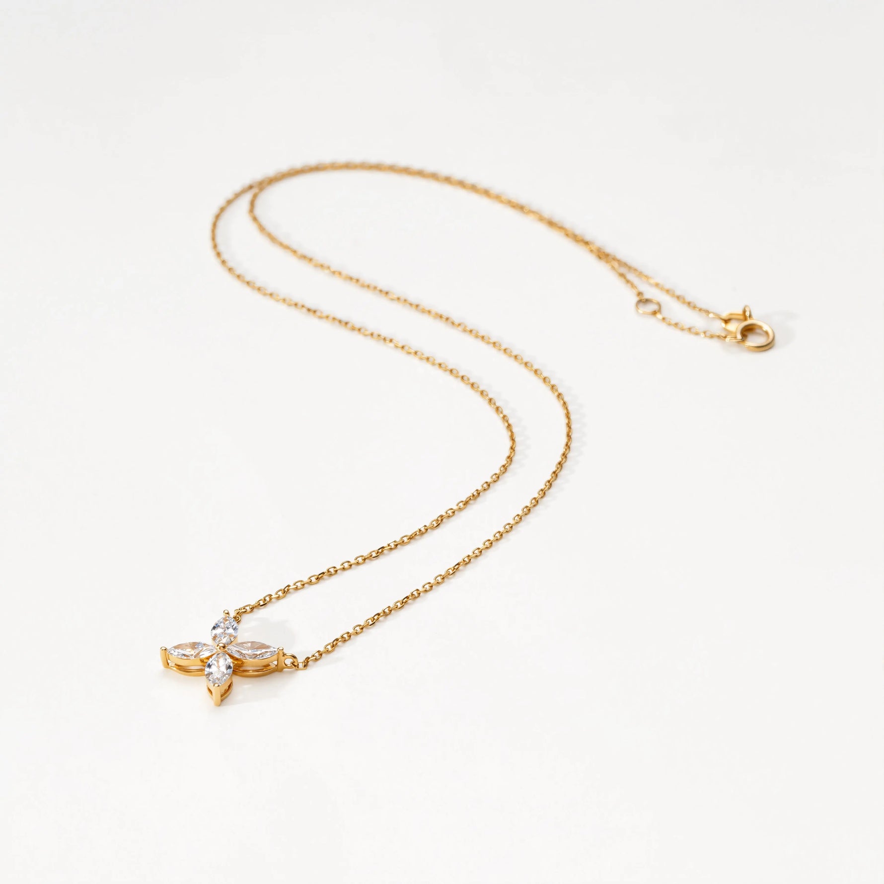 Collier Fleur -  Diamant de laboratoire - Or jaune 14K diamelys