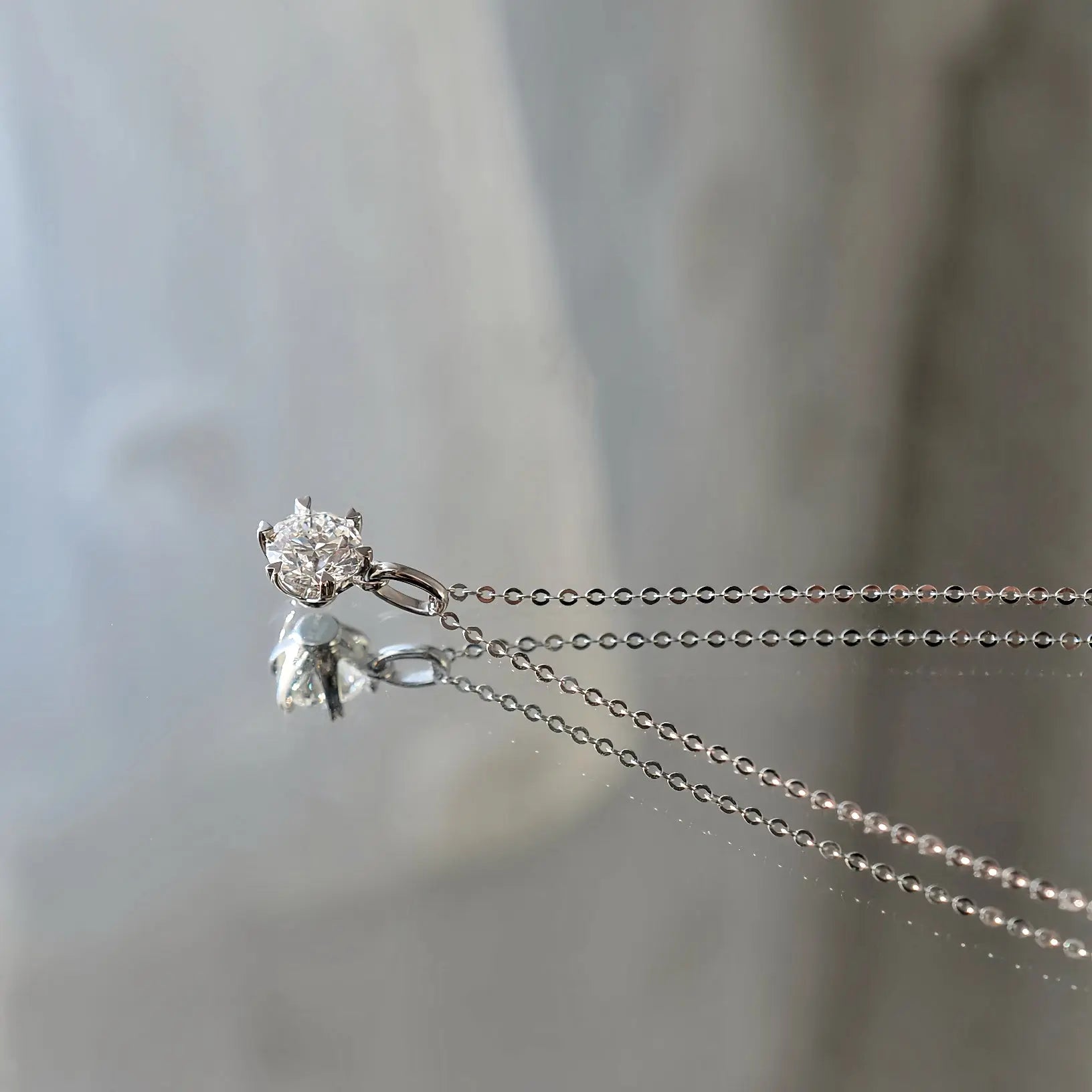 Collier Vega – Diamant de laboratoire - 1,01 carats - Rond - Or blanc 14K diamelys