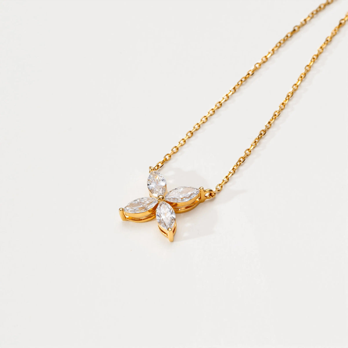 Collier Fleur -  Diamant de laboratoire - Or jaune 14K diamelys