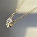 Collier Alya – Diamant de laboratoire -1 carat - Rond - Or jaune 18K diamelys