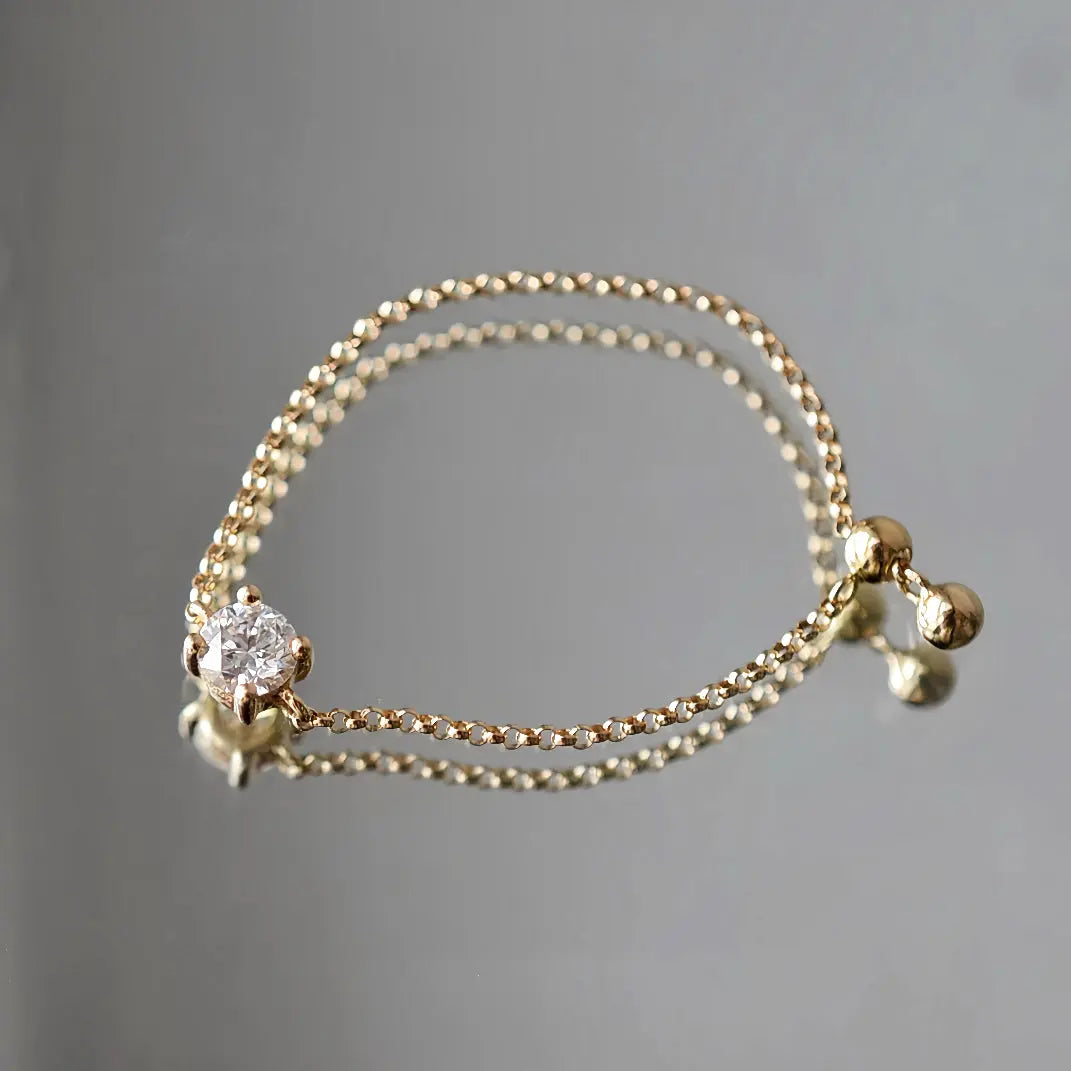 Bague Alya – Or jaune 14 carats – Rond 0,3 carat diamelys