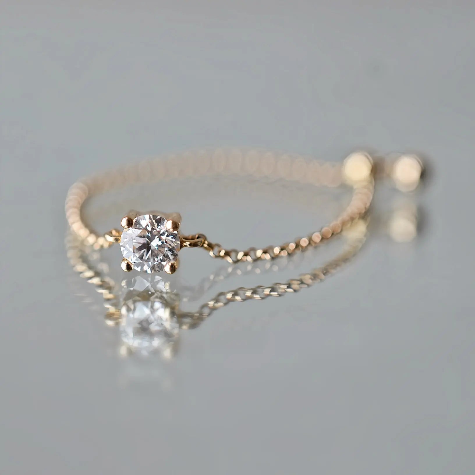 Bague Alya – Or jaune 14 carats – Rond 0,3 carat diamelys