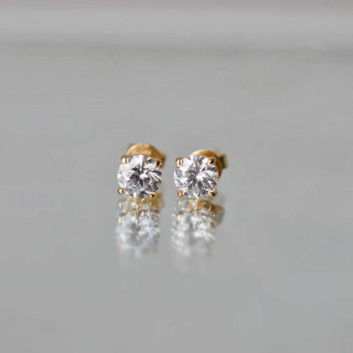 Boucles d’oreilles Alia– Diamant de laboratoire - 0,55 carat (2 X) -Rond - Or jaune 18K diamelys