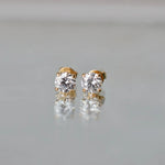 Boucles d’oreilles Alia– Diamant de laboratoire - 0,55 carat (2 X) -Rond - Or jaune 18K diamelys