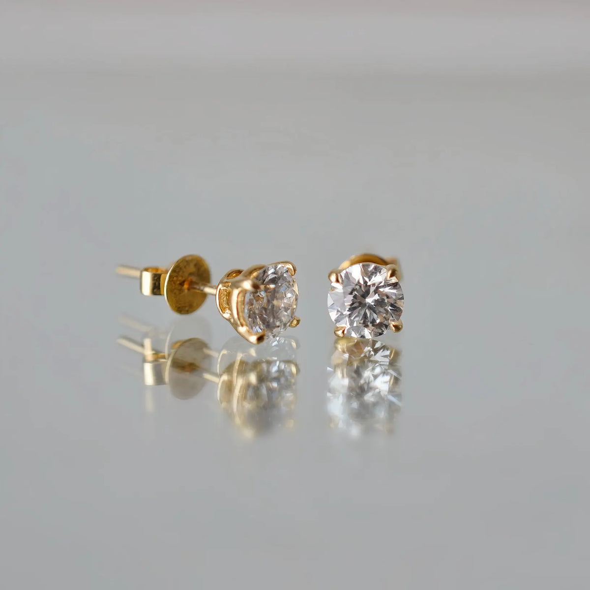 Boucles d’oreilles Alia– Diamant de laboratoire - 0,55 carat (2 X) -Rond - Or jaune 18K diamelys