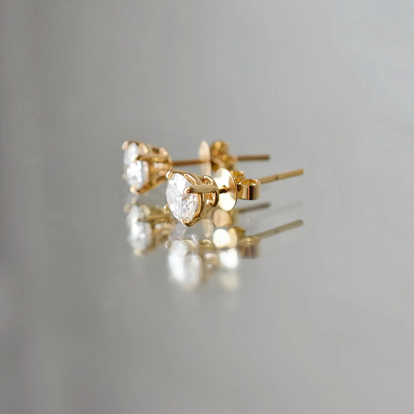 Boucles d’oreilles Alia– Diamant de laboratoire - 0,55 carat (2 X) -Rond - Or jaune 18K diamelys