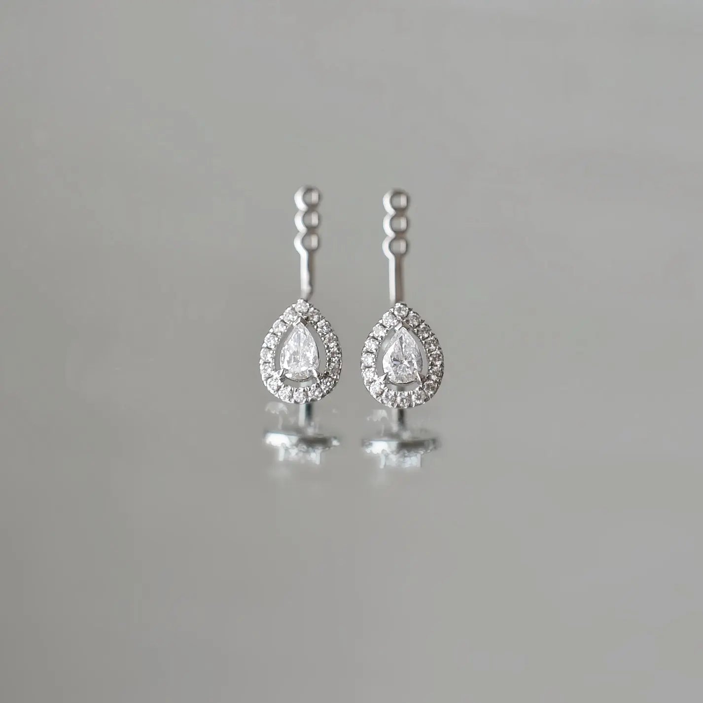Accessoires de boucles d’oreilles Arc – Diamant de laboratoire - Poire Halo (2 X) diamelys