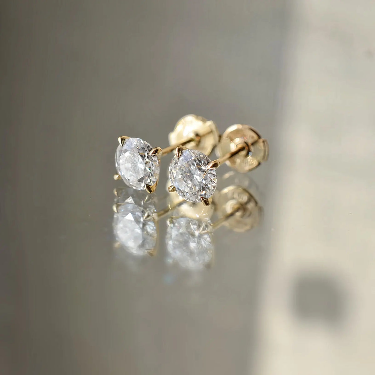 Boucles d’oreilles Alya – Diamant de laboratoire - 1 carat (2 X) - Rond -Or jaune 18K diamelys