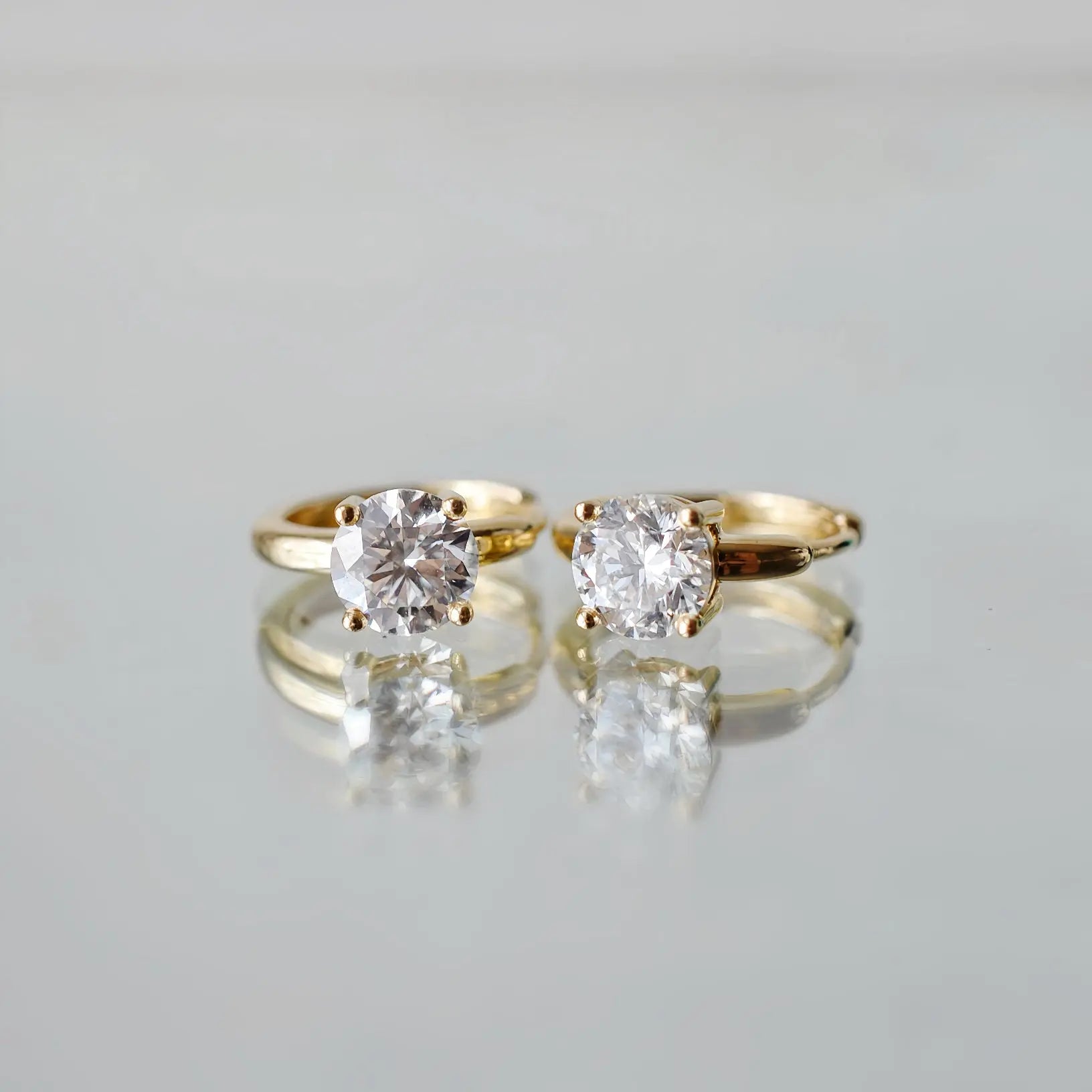 Boucles d’oreilles Melinda - Diamant de laboratoire - 1 carat (2 X) -Rond - Or jaune 18K diamelys