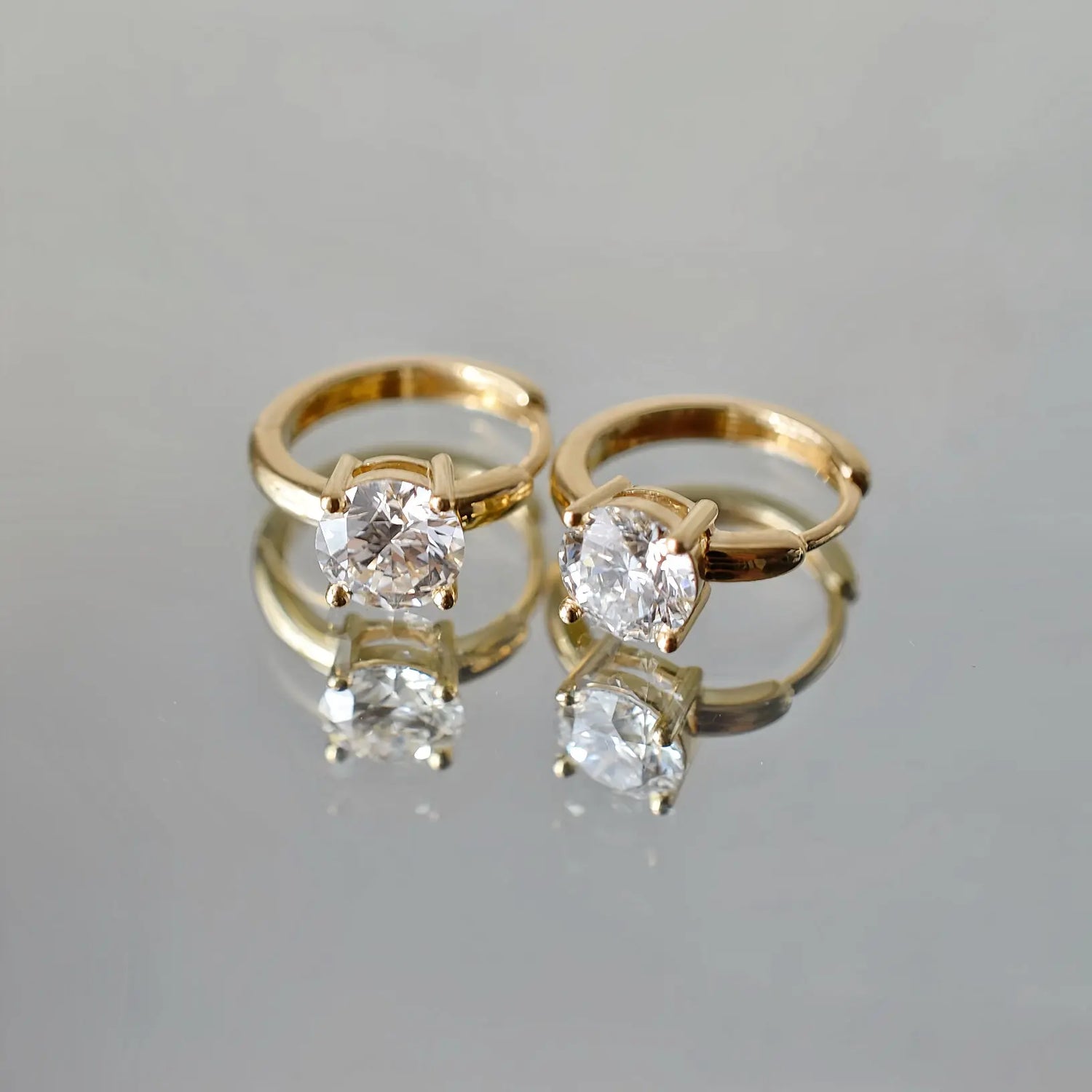 Boucles d’oreilles Melinda - Diamant de laboratoire - 1 carat (2 X) -Rond - Or jaune 18K diamelys