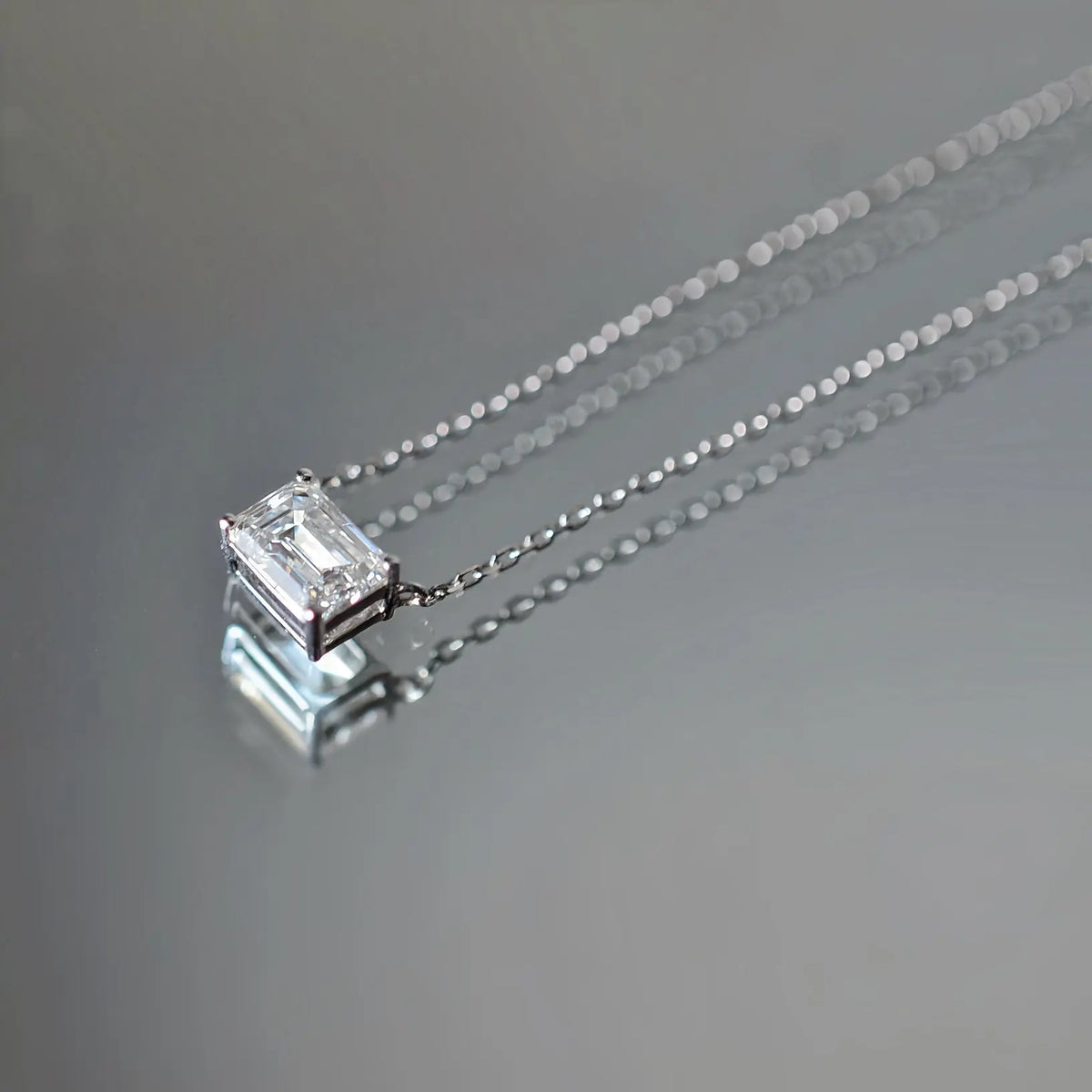 Collier Lune I – Diamant de laboratoire - 1 carat - Émeraude - Or blanc 14K diamelys