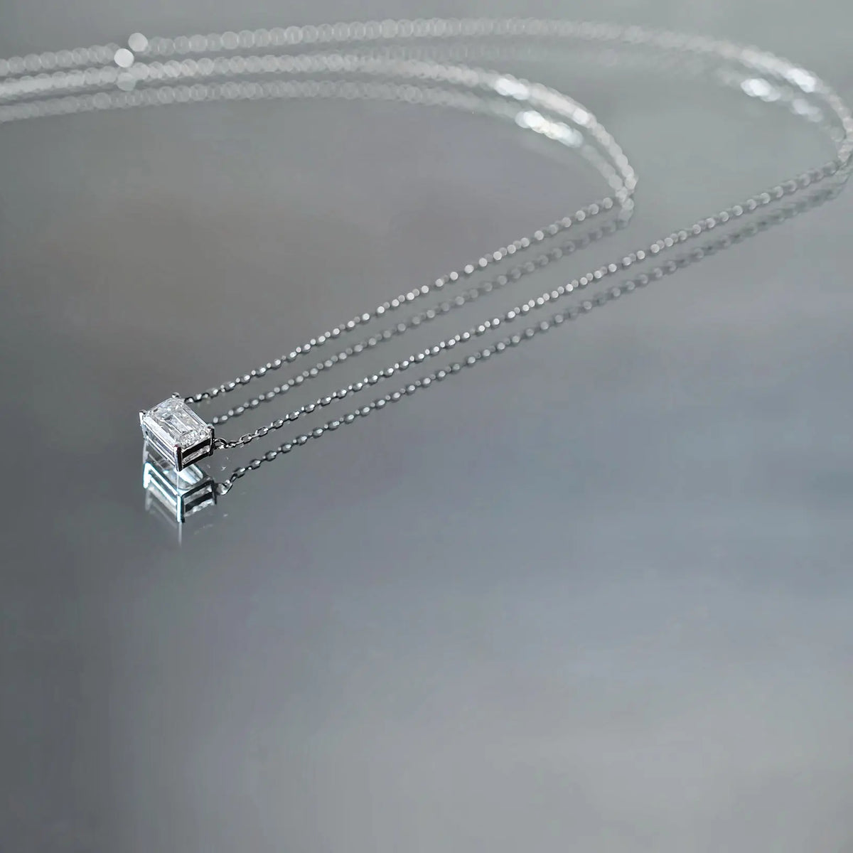 Collier Lune I – Diamant de laboratoire - 1 carat - Émeraude - Or blanc 14K diamelys