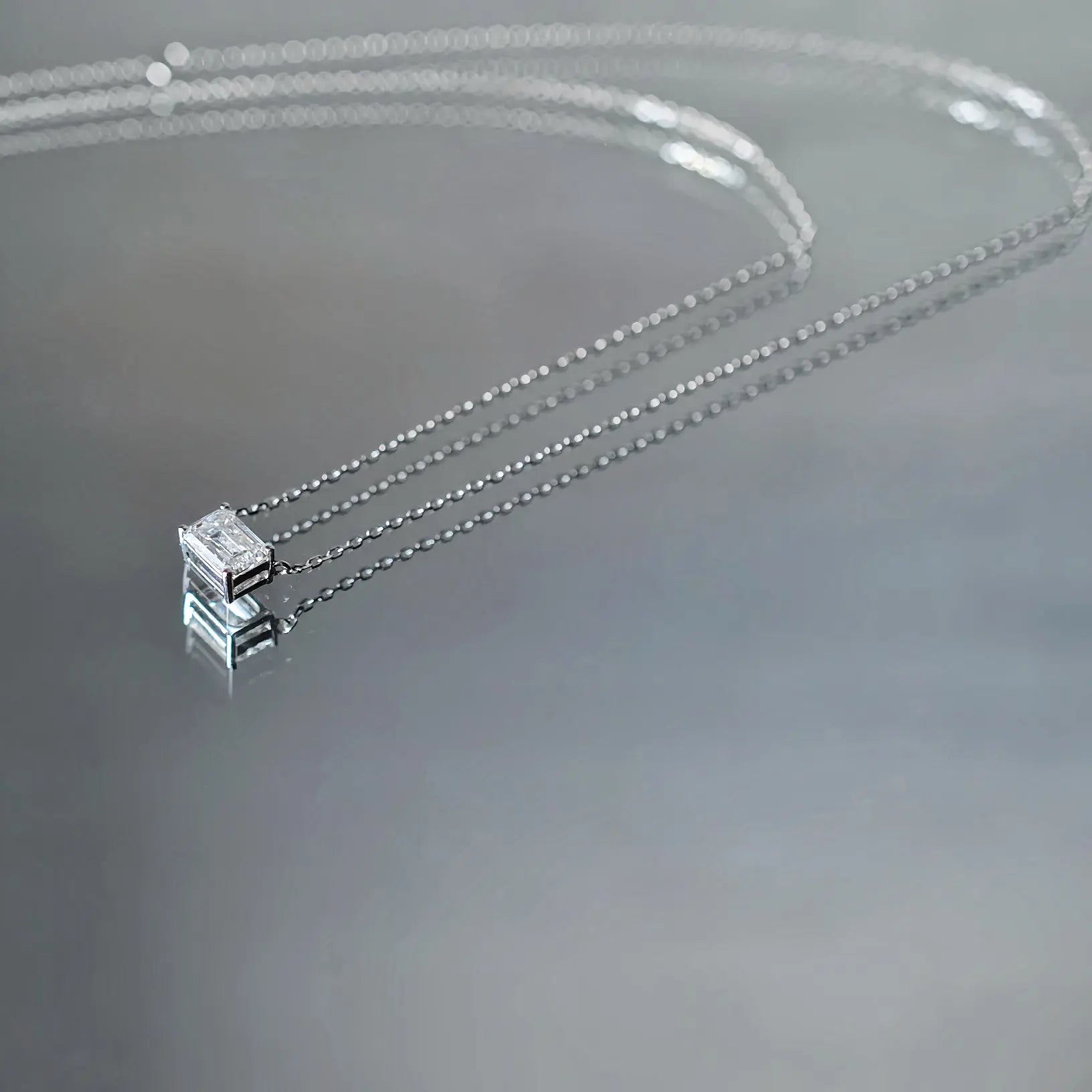 Collier Lune I – Diamant de laboratoire - 1 carat - Émeraude - Or blanc 14K diamelys